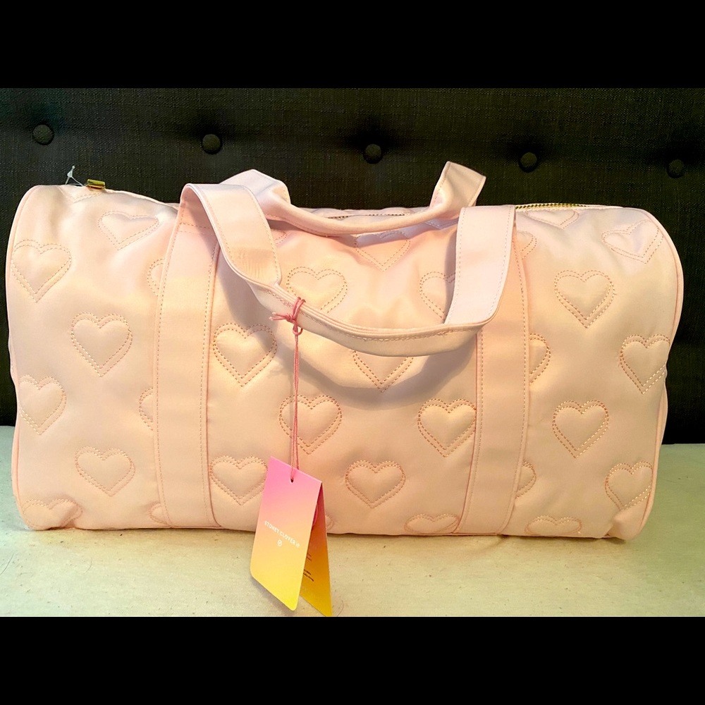 Pink puffy duffle